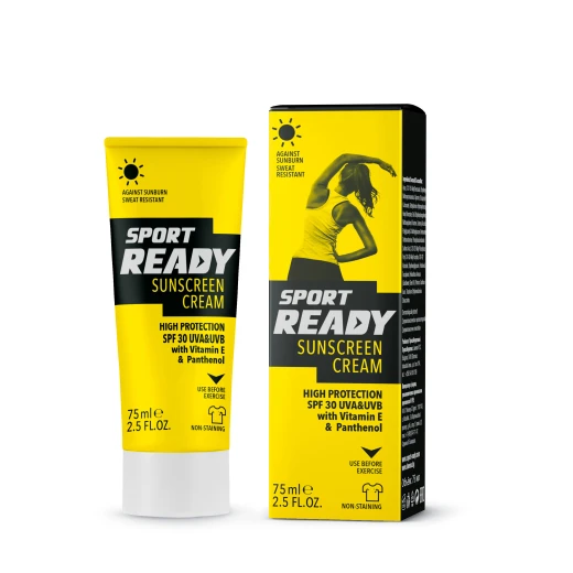 Sport Ready Sunscreen Cream, High Protection Spa 30 UVA & UVB with Vitamin E & Panthenol, 75 ml - Sport Ready - Image 2