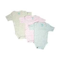 Habi Life Short-Sleeved Bodysuits, 3 Pack, Pink (6-9 m)