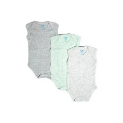 Habi Life Sleeveless Bodysuits, 3 Pack, Green (9-12 m)
