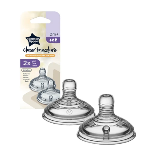Tommee Tippee Closer To Nature Teats,Vari flow x2, +0m Tommee Tippee Closer To Nature Teats,Vari flow x2, +0m