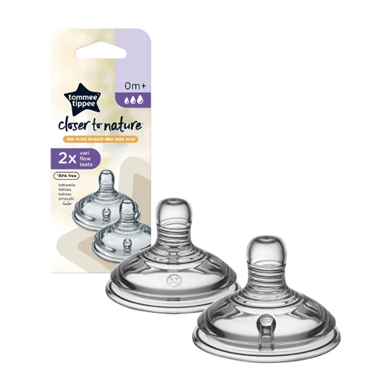 Tommee Tippee Closer To Nature Teats,Vari flow x2, +0m - Tommee Tippee