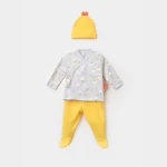 بي أورجانيك طقم بي بيبي تشيك آند تشيك 3 قطع أصفر (3-6 أشهر) - BiOrganic