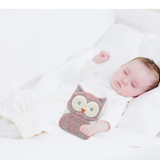 Babyjem Cherry Seeds Filled Velvet Colic Pillow / Owl / Rose Color - BabyJem - Image 3