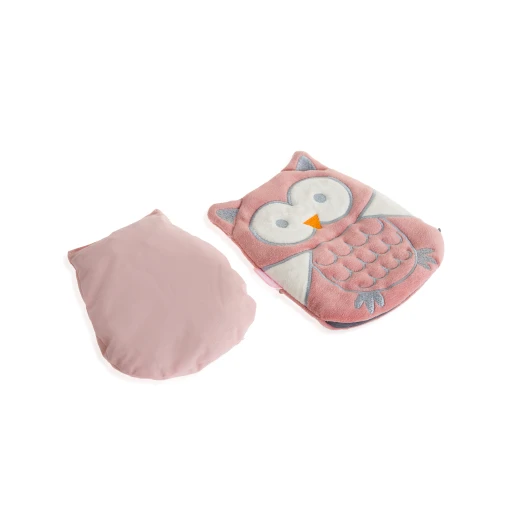 Babyjem Cherry Seeds Filled Velvet Colic Pillow / Owl / Rose Color - BabyJem - Image 2