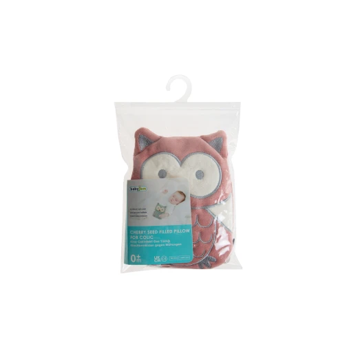 Babyjem Cherry Seeds Filled Velvet Colic Pillow / Owl / Rose Color Babyjem Cherry Seeds Filled Velvet Colic Pillow / Owl / Rose Color