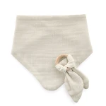 Babyjem Muslin Bib With Teether Ecru - BabyJem