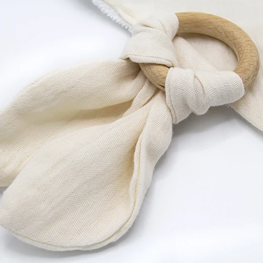 Babyjem Muslin Bib With Teether Ecru - BabyJem - Image 7