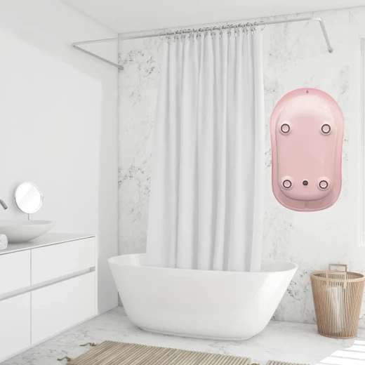 Babyjem Large Baby Bath Tub with Drain Soft & Safe Design, Pink For Newborns to 36 Months, 25kg Capacity, Non-Toxic Material - BabyJem - Image 6