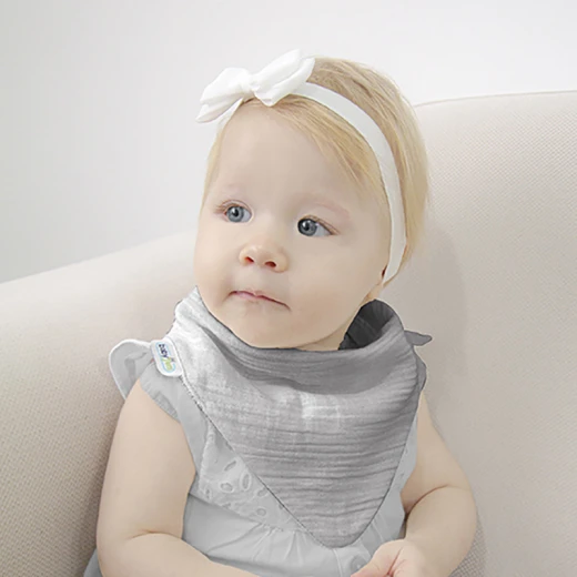 Babyjem Muslin Bib With Teether Grey - BabyJem - Image 3