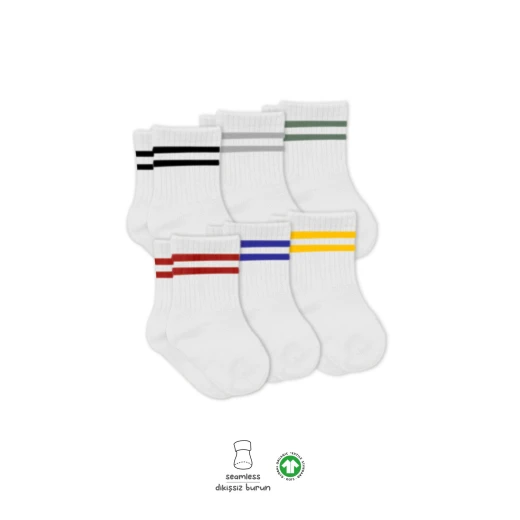 جوارب بحلقة دائرية، مقاس (24-36 شهر)، ملونة, 6 أزواج من بيستايل - BiOrganic - Image 4