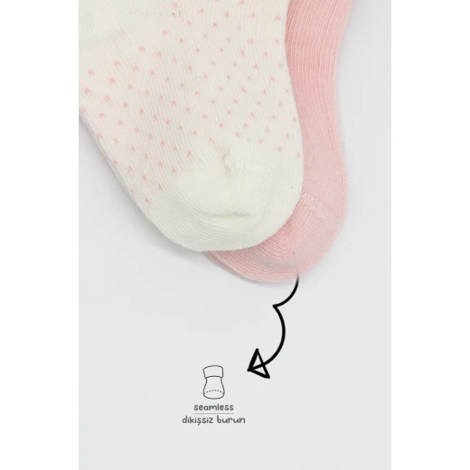 جوارب بيستايل العضوية الممشطة، زوجان (0-6 أشهر) زهر - BiOrganic - Image 5