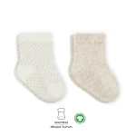 جوارب بيستايل العضوية الممشطة، زوجان (0-6 أشهر) بيج - BiOrganic