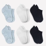 جوارب مبطنة ممشطة، 6 أزواج (0-6 أشهر) (أسود، رمادي، بيج) من بيستايل - BiOrganic