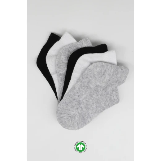 جوارب مبطنة ممشطة، 6 أزواج (0-6 أشهر) (أسود، رمادي، بيج) من بيستايل - BiOrganic - Image 6