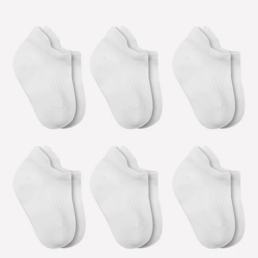جوارب مبطنة ممشطة (0-6 أشهر) (أبيض)، 6 أزواج من بيستايل - BiOrganic - Image 2