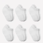 جوارب مبطنة ممشطة (12-24 شهر) (أبيض)، 6 أزواج من بيستايل - BiOrganic