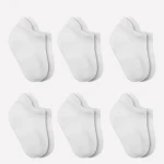 جوارب مبطنة ممشطة، 6 أزواج (24-36 شهر) (أبيض) من بيستايل - BiOrganic