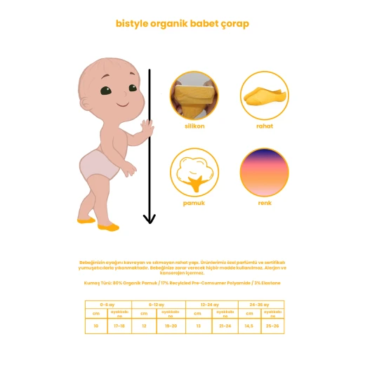 جوارب باليرينا للأطفال من 6 أزواج (6-12 شهر) ملون من بيستايل - BiOrganic - Image 3