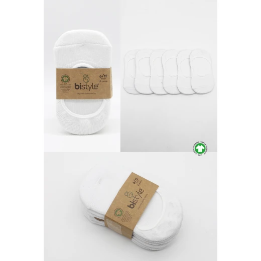 Bistyle 6-Pairs Baby Ballerina Socks (0-6 m) White - BiOrganic - Image 7