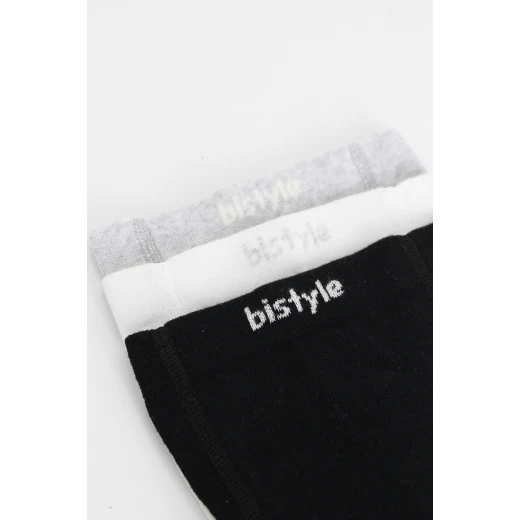 بنطال ضيق من القطن الممشط، 3 أزواج (6-12) (أسود، رمادي، أبيض)  من بيستايل - BiOrganic - Image 4