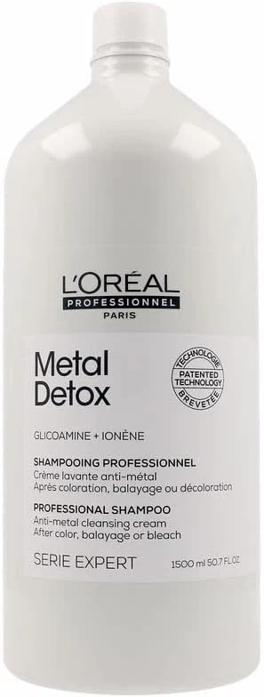 L'Oréal Professionnel Metal Detox Shampoo 1500ml, Professional Anti-Metal Cleansing Shampoo, Removes Metal Buildup from Hair Fiber, Protects Hair Color, Reduces Breakage, Enhances Shine and Softness, Suitable for Color-Treated Hair - Loreal professionnel
