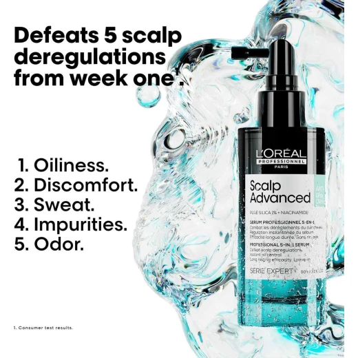 L'Oréal Professionnel |Scalp Advanced Anti-Oiliness 5 in 1 professional leave-in serum, defeats 5 scalp deregulation | SERIE EXPERT | 90ml - Loreal professionnel - Image 6