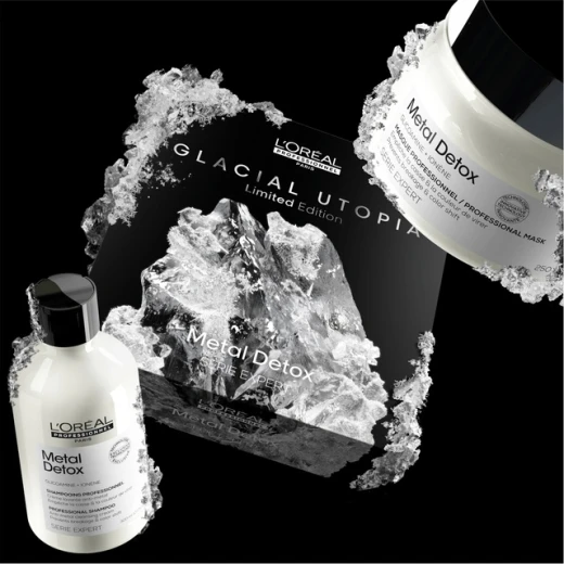 L'oreal Professionnel Serie Expert Glacial Utopia Metal Detox Shampoo 300Ml + Mask 250 Gift Set - Loreal professionnel - Image 4