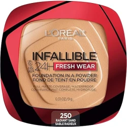 L’Oréal Paris Makeup Infallible Fresh Wear Foundation in a Powder, Up to 24H Wear, Waterproof, 250  Radiant Sand