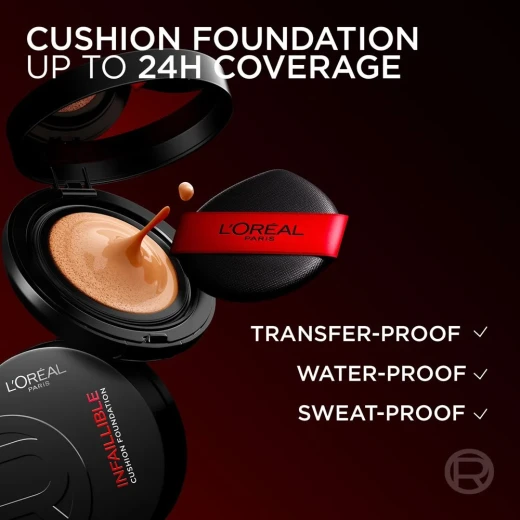 L'Oréal Paris Infaillible Fresh Wear Cushion Foundation, Long-Lasting, Lightweight, Flawless 24HR Coverage, K-beauty Inspired, 250 - L'Oreal Paris - Image 6