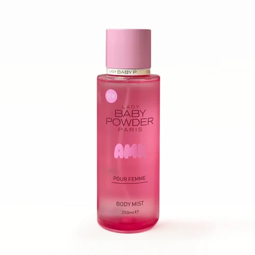 AMK New Lady Baby Powder Paris Body Spray Pink, 250ml, Soft Floral & Powdery Fragrance for Women AMK New Lady Baby Powder Paris Body Spray Pink, 250ml, Soft Floral & Powdery Fragrance for Women