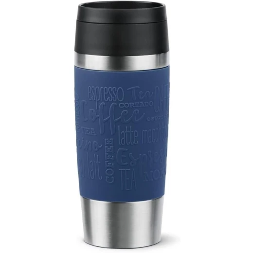 Tefal Travel Mug Classic Dark Blue , Comfort Screw Lid, Quick Press, Soft-Touch Sleeve, Travel-Ready, Reusable, 100% Leak-Proof, Keeps Drinks Cold (8 hrs) and Hot (4 hrs), 360° Drinking Tefal Travel Mug Classic Dark Blue , Comfort Screw Lid, Quick Press, Soft-Touch Sleeve, Travel-Ready, Reusable, 100% Leak-Proof, Keeps Drinks Cold (8 hrs) and Hot (4 hrs), 360° Drinking