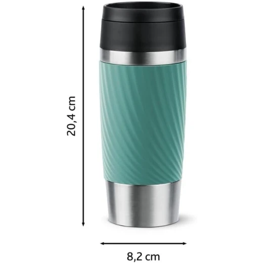 Tefal Travel Mug Classic Twist, Comfort Screw Lid, Quick Press, Soft-Touch Sleeve, Travel-Ready, Reusable, 100% Leak-Proof, Keeps Drinks Cold (8 hrs) and Hot (4 hrs), 360° Drinking - Tefal - Image 2