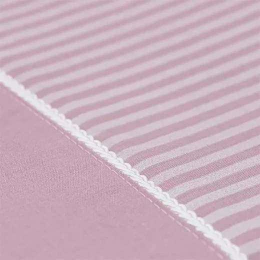 Cannon Dots & Stripes Fitted Sheet Set - Poly Cotton - Single & Twin - 2 Pcs - OldRose - Cannon - Image 6