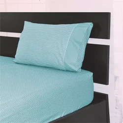 Cannon Dots & Stripes Fitted Sheet Set - Poly Cotton - King & Super King - 3 Pcs - Jade
