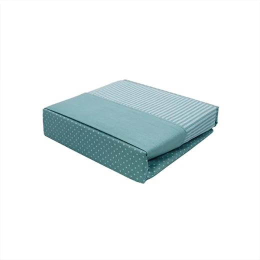 Cannon Dots & Stripes Fitted Sheet Set - Poly Cotton - King & Super King - 3 Pcs - Jade - Cannon - Image 4