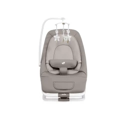 Joie Dreamer Rocker & Bouncer, Fern/Walnut | Ultra-Slim Folding Infant Seat with Soothing Vibrations and Nature Sounds