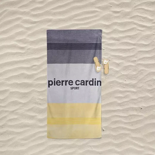 Pierre Cardin Sport Beach Towel - 100% Cotton - 90x170 Cm - Yellow - Pierre Cardin - Image 2