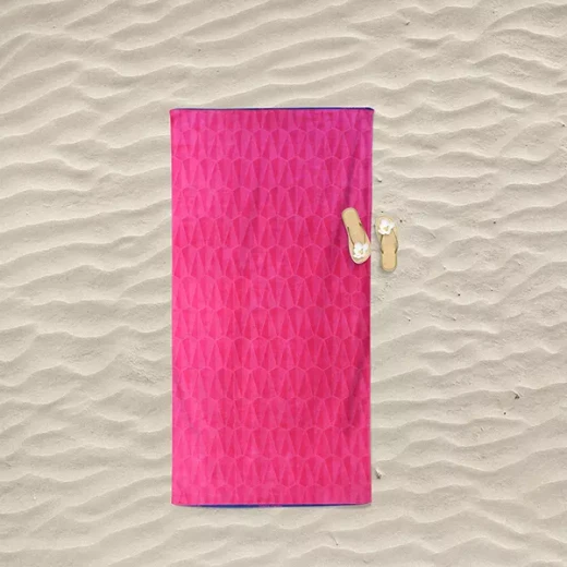Pierre Cardin Patch Beach Towel - 100% Cotton - 90x170 Cm - Fushia - Pierre Cardin - Image 2