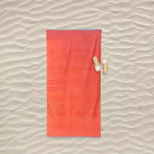 Pierre Cardin Zak Beach Towel - 100% Cotton - 90x170 Cm - Orange - Pierre Cardin - Image 2