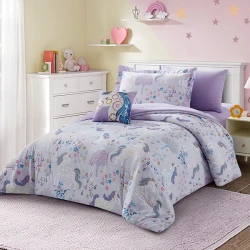 Nova Home Cora Microfiber Comforter Set - Queen - 7Pcs - Purple
