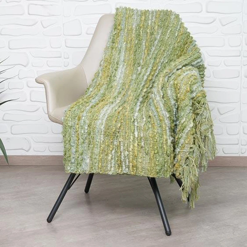 Nova Home Bree Knitted Throw - 130X170 Cm - Green - Nova Home