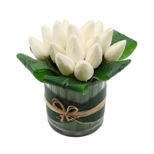 نوفا هوم "Green Tulip" مزهرية زهور - 18 سم - أبيض نوفا هوم "Green Tulip" مزهرية زهور - 18 سم - أبيض