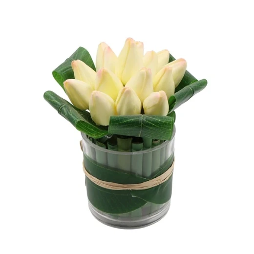 نوفا هوم "Green Tulip" مزهرية زهور - 18 سم - كريمي نوفا هوم "Green Tulip" مزهرية زهور - 18 سم - كريمي