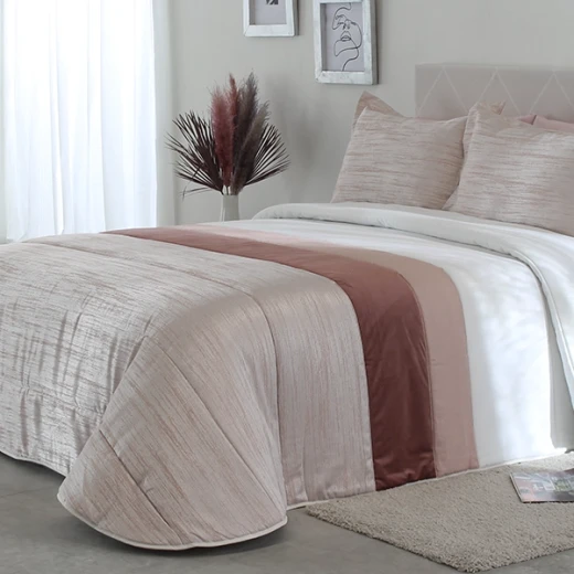 Nova Home Adkins Spanish Jaquard Comforter Set - 6pcs - King & Super King - Pink - Nova Home - Image 2