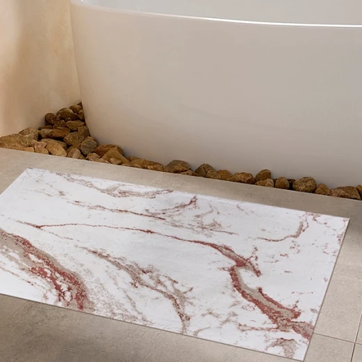 نوفا هوم "Eco Marble" أرضية حمام - قطن 100% - 70x120 سم - بيج - نوفا هوم - Image 2