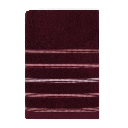 Nova Home Orion Striped Towel - 100% Cotton - 50x90 Cm - Mulberry - Nova Home - Image 3