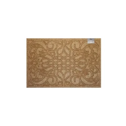 Nova Home Ornamental Outdoor Mat W & Rubber Backing - 60x100 cm - Brown