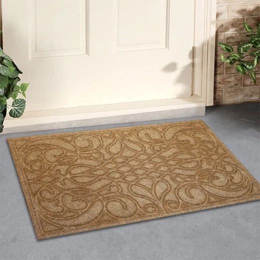 Nova Home Ornamental Outdoor Mat W & Rubber Backing - 60x100 cm - Brown - Nova Home - Image 2