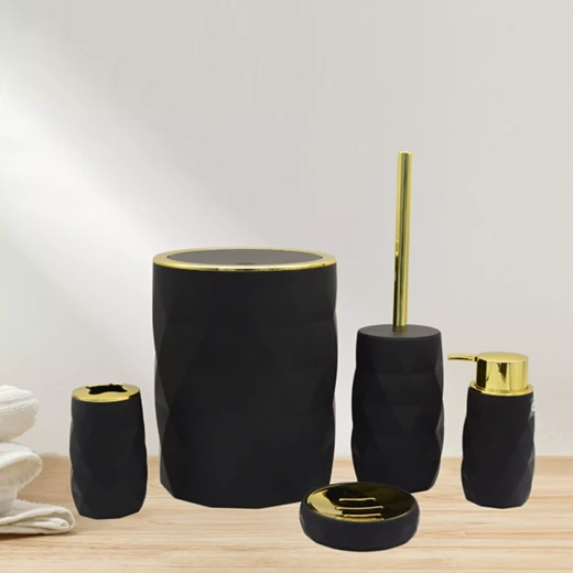 ويفا "Luminous" طقم اكسسوارات الحمام - 5 قطع - أسود - ويفا - Image 5