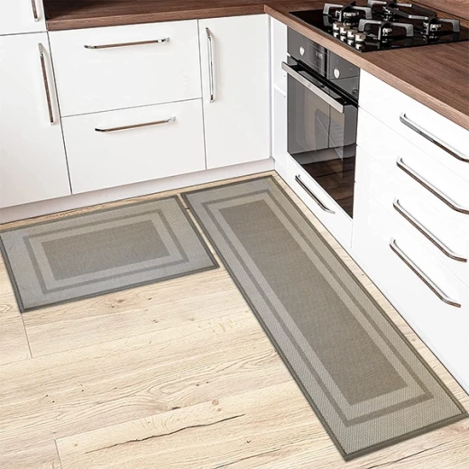 Nova Home Trellis Jaquard Woven Kitchen Mat W & Rubber Backing - 46x76 Cm - Beige - Nova Home - Image 3